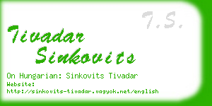 tivadar sinkovits business card